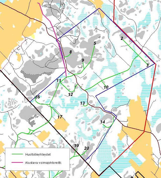 Tuulivoimaloiden huoltotieyhteysalueiden luontoinventointi (Ramboll Finland Oy 2011 ja Olavi Yli Vainio): Tuulivoimaloille johtavat huoltotieyhteydet toteutetaan pitkälti nykyistä metsätieverkostoa