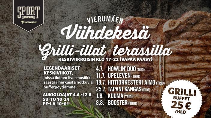 Sport Barissa on oma menu, jolta löytyy mm.