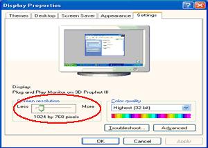6 Napsauta ASETUKSET. 7 Aseta resoluutio LIUKUPALKKI kohtaan Optimaalinen esiasetettu resoluutio. Windows ME/2000 Windows ME/2000 varten: 1 Napsauta KÄYNNISTÄ. 2 Napsauta ASETUKSET.