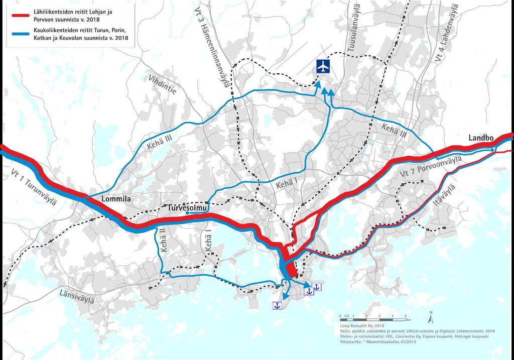 2.2. Nykyiset lähi- ja kaukoliikenteen reitit ja tarjonta Porvoon sekä Lohjan, Vihdin ja Karkkilan lähiliikenne samoin kuin kaikki kaukoliikenne on markkinaehtoista lipputulojen varassa toimivaa