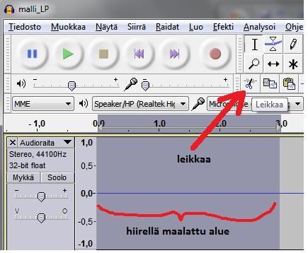 29.6.2018 5 Koko aineiston valinnan jälkeen poista kohina valitsemalla uudelleen Efekti Noise reduction ja klikkaamalla avautuvassa ikkunassa alhaalla näkyvää