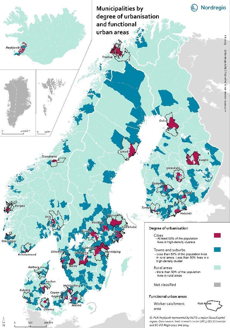 Suomesta erottuvat aluekokonaisuudet ovat Helsinki-Hämeenlinna-Tampere- Seinäjoki-Vaasa kasvukäytävä sekä EUn pohjoinen kasvukäytävä