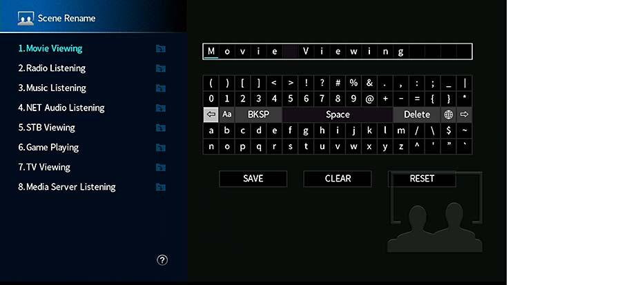 Video Video Mode (s. 132), Video Adjustment (s. 113) Volume Master Volume (s. 63) Lipsync Lipsync (s. 111), Viive (s. 126) Speaker Setup Setting Pattern (s. 121), Parametric EQ (s.