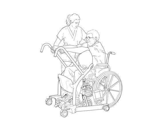 Sara Stedyn käyttö Potilaan siirtäminen pyörätuolista Varmista, että olet lukinnut pyörätuolin jarrut. Auta tai rohkaise potilasta nousemaan pystyasentoon.