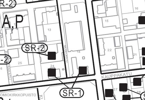 Tontin 2-24-1 Postitalo on merkitty rakennukseksi (sr-2), jonka säilyttäminen tutkitaan asemakaavassa.