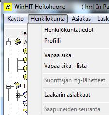 4. OMAT TIEDOT 6 / 43 Henkilökunta-ylävalikon kautta voidaan käsitellä henkilökunnan tietoja sekä omaa profiilia. 4.1.