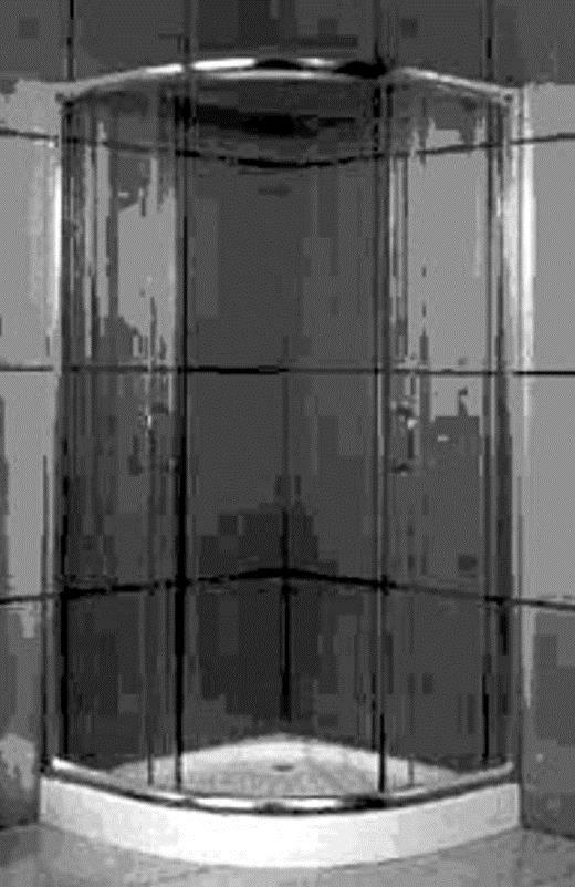 3922 10 00 Kokoamaton, kulmaan asennettava suihkukaappi, joka koostuu seuraavista: muovinen suihkuallas, jonka mitat ovat seuraavat: 80 (L) 80 (S) 10 (K) cm, alumiininen runko, neljä lasilevyä, jotka