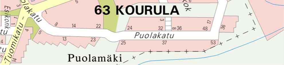 eteläpuolelle ja idässä raja noudattaa kiinteistörajaa.