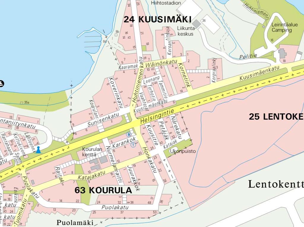 46/53 Alikulku Alikulku Nykyinen päiväkoti ja koulu Epävirallinen polkuyhteys Uusi päiväkotikoulu Uusi kevyen liikenteen väylä Kevyen liikenteen pääreitit uudelle päiväkotikoululle Kaavaratkaisu