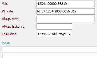 Suoramaksu (vaativat WEIL-lisenssin) tulee laskulle olla määritettynä myös laskutusaihe kenttään Laskuaihe.