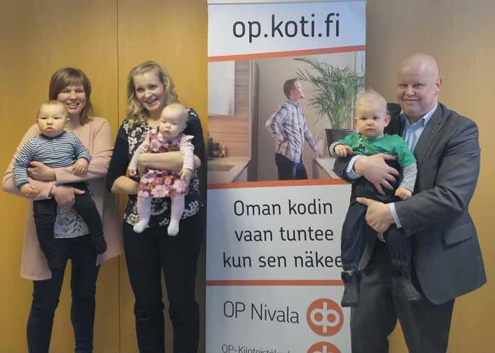 Asuntolainalle lyhennysvapaavuosi vuonna 2018 perheenlisäystä saaneille OP Nivalasta. Viime vuonna OP Nivalan henkilökunnalle syntyi neljä vauvaa.