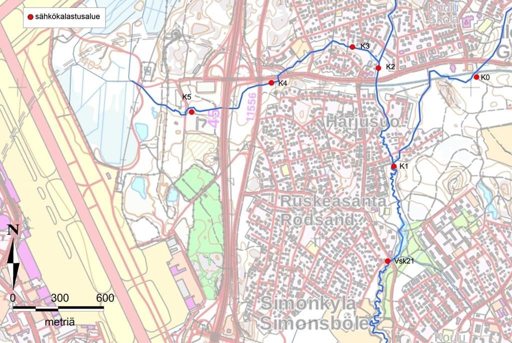 6.5 Kylmäojan länsihaaran kalatarkkailu Kylmäojan länsihaarassa sähkökalastettiin kaikkiaan seitsemällä koealalla.