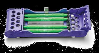 38864 4 titaanista implanttikyrettiä muovikasetissa: AE II B5-6 X Barnhart 5-6 (posterior) AE II L3-4 X Langer 3-4 (posterior) AE II N128-L5 X Nebraska128/Langer 5 (anterior) AE II 204S X 204S
