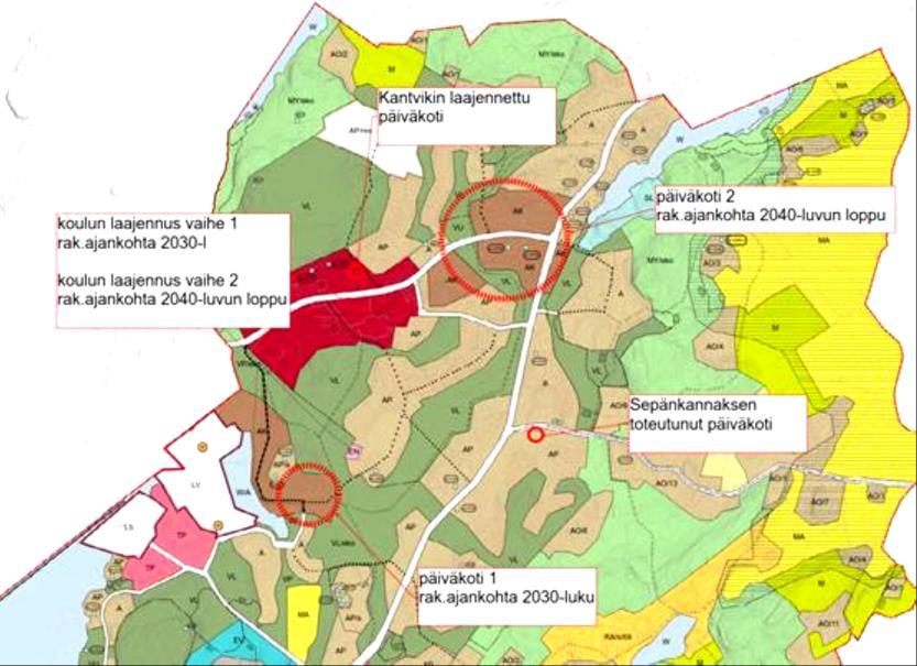 Koulujen rakentamis- ja kunnossapitokustannukset Osa-alueelle 1 tarvitaan uusia koulutiloja yhteensä noin 8 2 k-m 2.