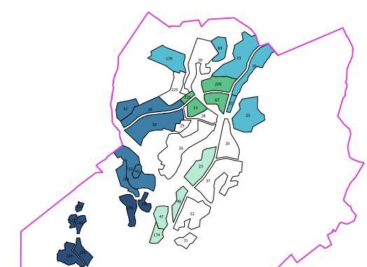 Osayleiskaavatyön yhteydessä kunta on alustavasti hahmotellut kaavan eri alueiden ajallisen toteuttamisjärjestyssuosituksen (viereisessä kuvassa väreillä esitettynä 1 ensin 6 viimeisenä).