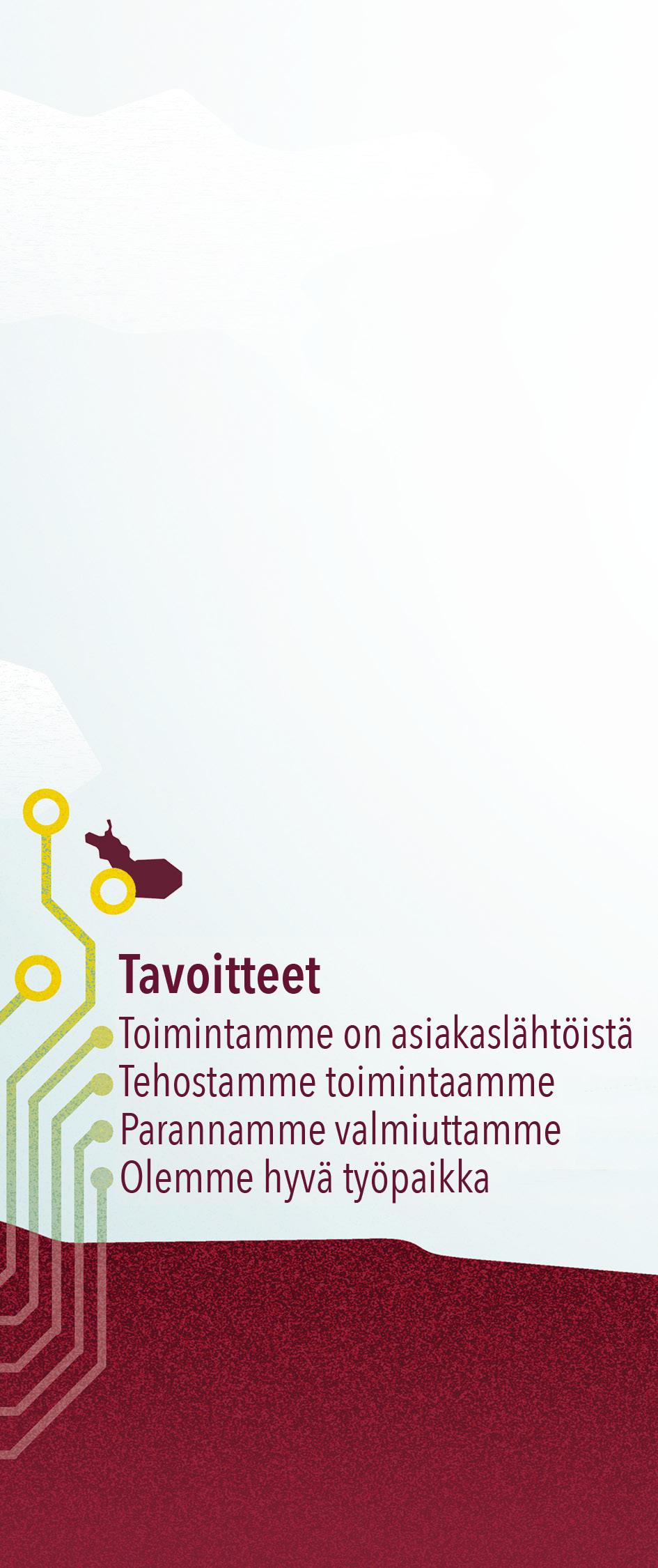 Rakennamme fyysisen, sosiaalisen ja digitaalisen työympäristön tukemaan hyvinvointia ja oppimista, työn joustavuutta, ja työpaikan yhteisöllisyyttä.