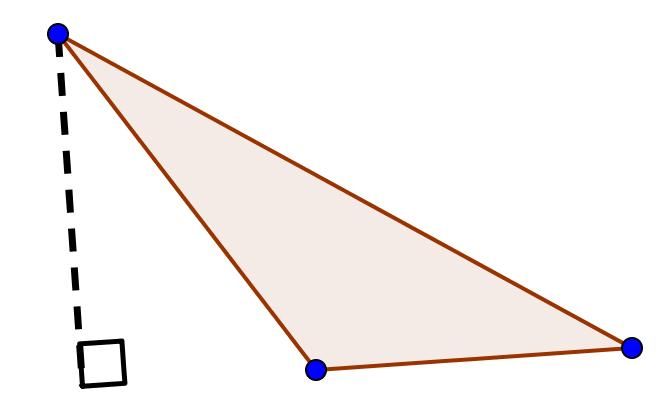 Piirrä GeoGebralla kolmio ABC ja siihen kärjestä C lähtevä korkeusjana kannalle AB. Huomaa, että kun muutat kolmion muotoa sen kärkipisteistä, niin korkeusjanan on pysyttävä mukana muutoksessa.