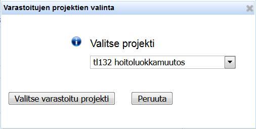 Ohje 13 (19) Varastoitava projekti voi sisältää virheellisiäkin rivejä, joita voi myöhemmin poistaa tai korjata.