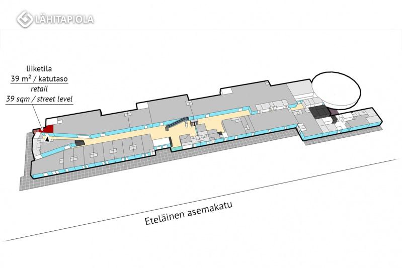 Liiketila 39 m² / katutaso Riihimäen Matkakeskuksessa on