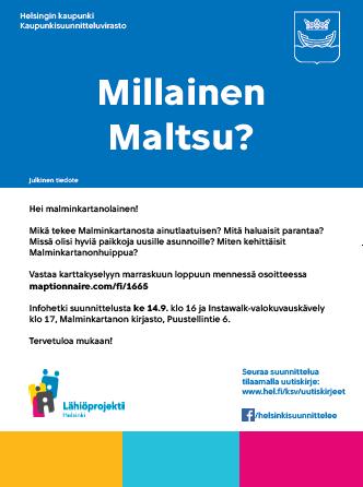 Malminkartanon infohetki kirjastolla 14.9. klo 16-16.