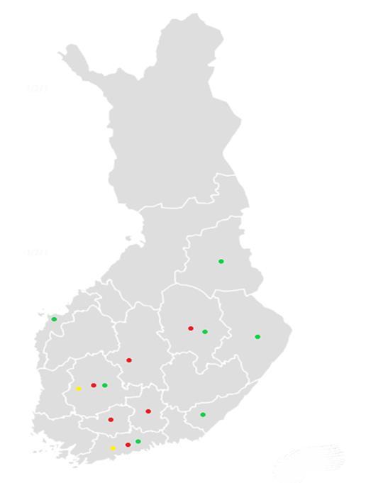 Palvelusetelikokeilujen sijoittuminen ja väestöpohjat Alueelliset kokeilut käynnissä kymmenessä maakunnassa Valtionavustusta myönnetty yhteensä 24,5 M kahdessa eri haussa (12/2016, 12/2017)