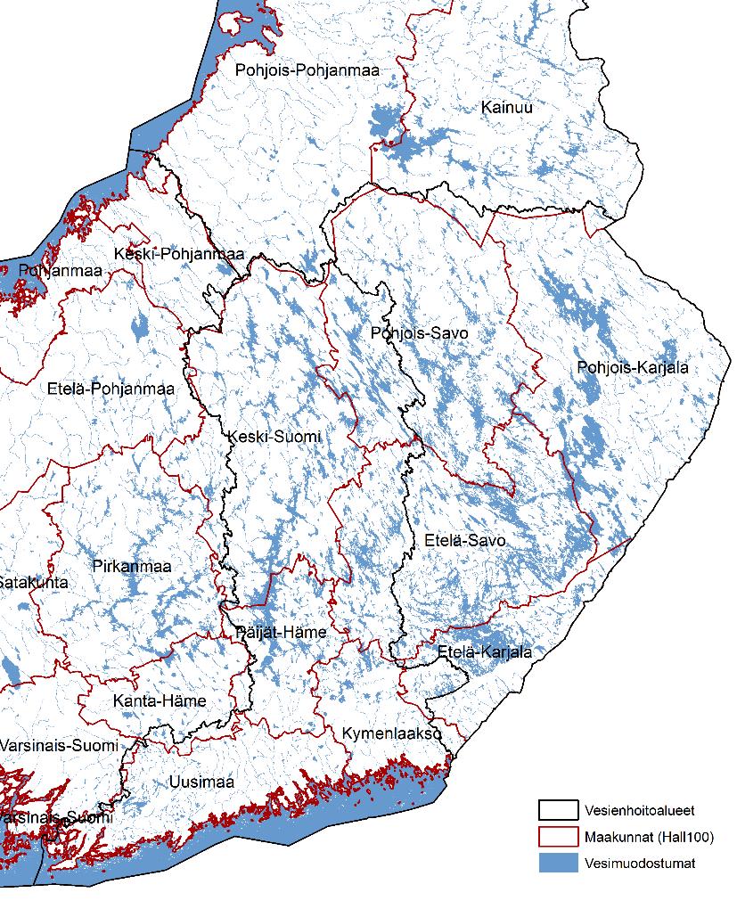 Vesienhoidon suunnittelu ja toteutus maakunnassa Jokaisella maakunnalla on vastuu vesienhoidon suunnittelusta ja toteutuksesta alueellaan (5 ).