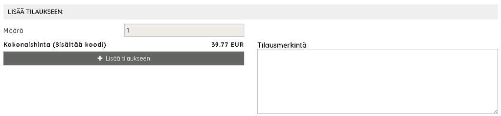 Seuraavaksi pääset automaattisesti tuotekoriin.