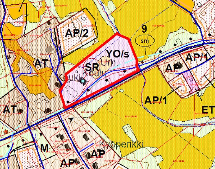 Entisen Pyölintalon alue on osoitettu osayleiskaavassa julkisten lähipalvelurakennusten alueeksi (YL) (Kuva 11). Kuva 10.