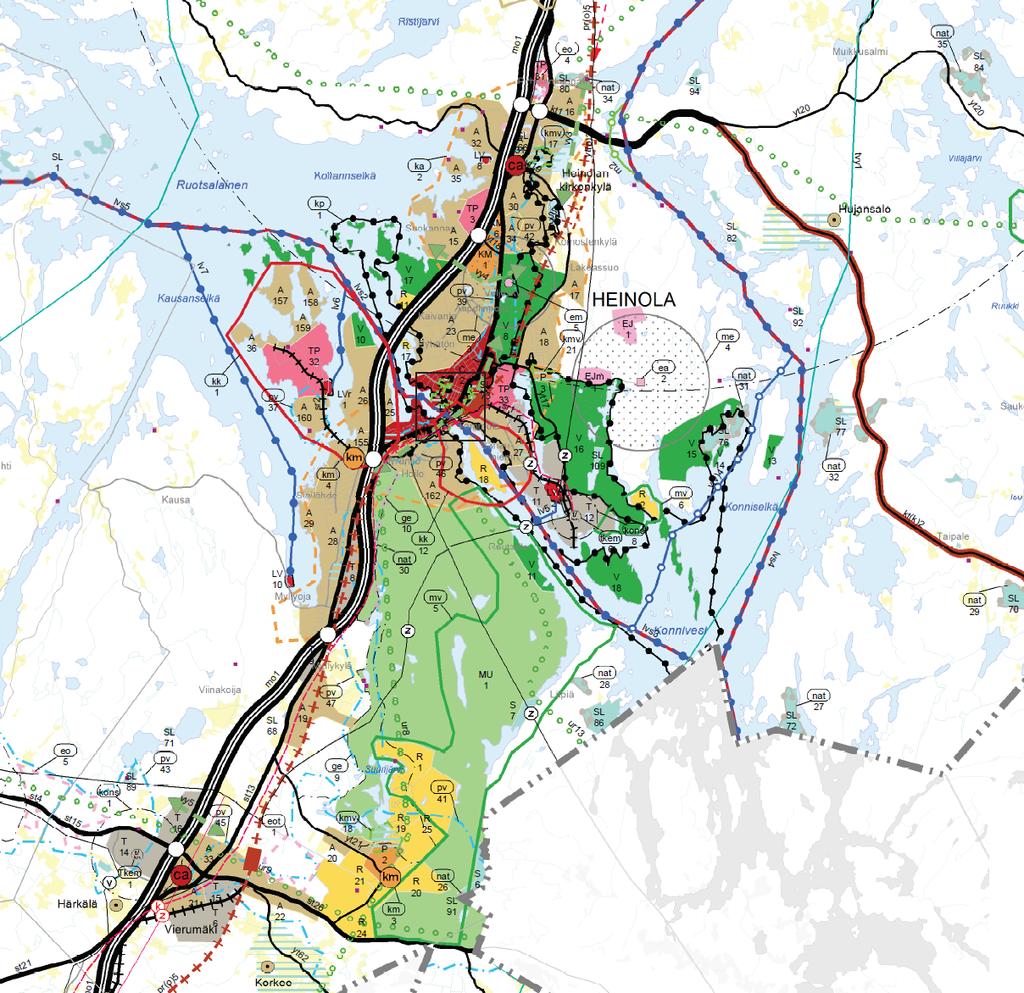 FCG SUUNNITTELU JA TEKNIIKKA OY Loppuraportti 8 (36) Heinolan kaupungin alueella on voimassa Päijät-Hämeen maakuntakaava 2014, joka on hyväksytty maakuntavaltuustossa 2.12.2016.