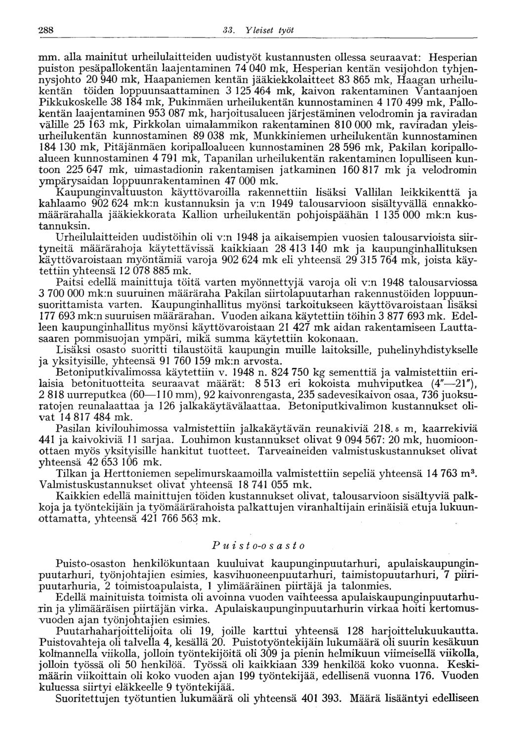 .288 33. Yleiset työt mm.