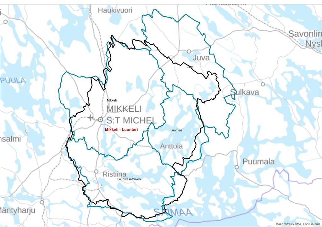 Mikkeli-Luonteri kalatalousalue, kalastusalueet Mikkeli,