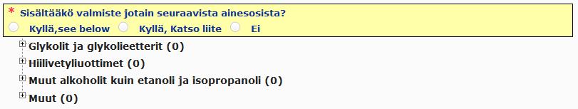 Käy huolellisesti läpi koko ainesosaluettelo napsauttamalla kaikkia +-kuvakkeita, jotka laajentavat osion.