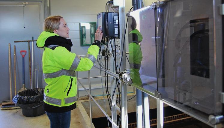 Vt. ympäristöinsinööri Nelli Riihisaari tarkistaa tilannetta omalla jätevedenpuhdistamolla.