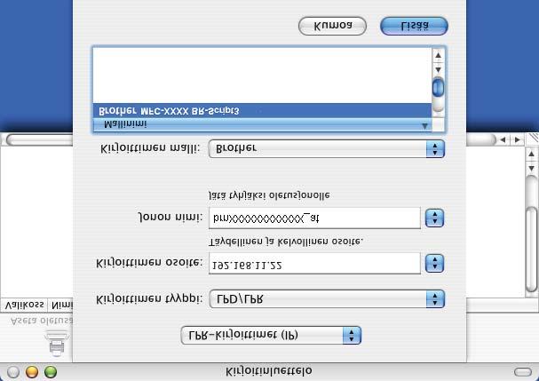 Verkkotulostus Macintosh-käyttöjärjestelmässä BR-Script 3 -ohjaimen avulla h Valitse