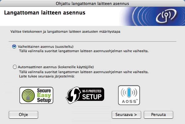 Macintosh-järjestelmän langattomien asetusten