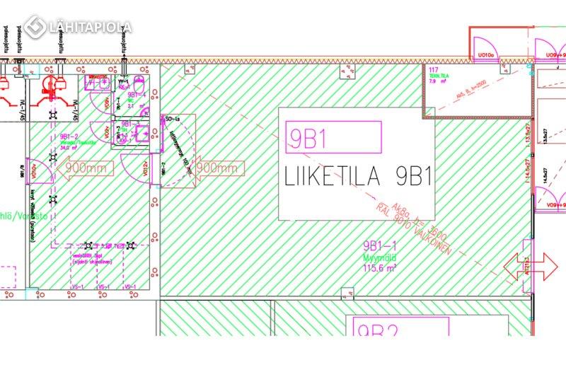 Liiketila 148 m² / 1. krs. Uudessa kauppakeskuksessa vapaana erittäin siisti liiketila.