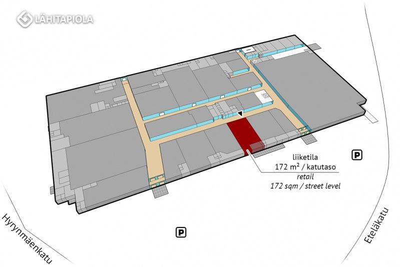 Liiketila 172 m² / 1. krs.