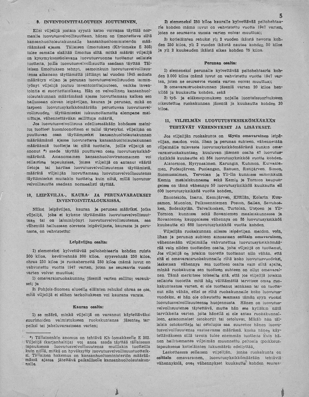 l I 9. rnventointitalouteen JOUTUMINEN.