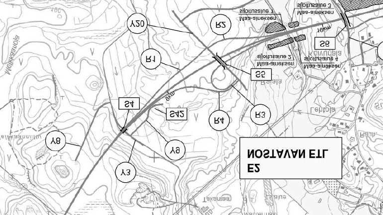 Y9 R=30 R=30 Y9-1 E2R4-1 V2 ML E2R1 TSO 00 560 3-1: TMPERE KOUVOL S=12000 R=10 140 R=10 Y9-1 pl=215.085 Koivusillanjoki pl=116.612 x=6762408.058 y=27419952.106 120 Y9-1 220 200 8860 88 Vt12 +97.