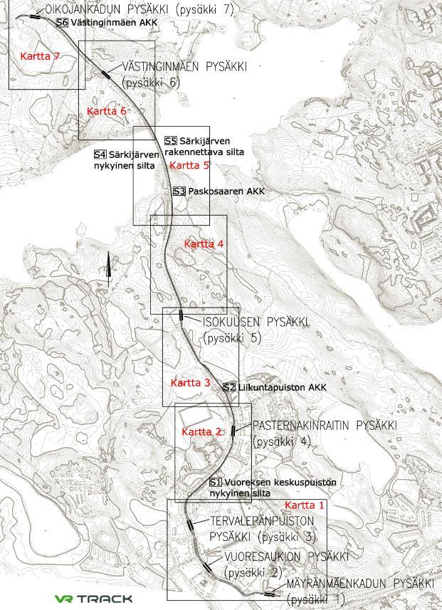 Mäyränmäenkadulla on sekaliikennekaistaratkaisu, jossa raitiovaunuliikenne on samassa liikennetilassa muun ajoneuvoliikenteen kanssa.