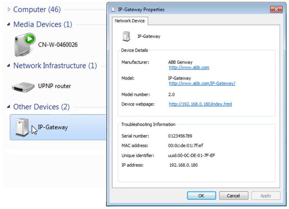 Käyttöönotto Vaihtoehto 1: Käyttöönotto Windows UPnP -palvelulla Ennakkoehdot Verkossa on DHCP-palvelin, esim. integroituna reitittimeen. IP-portti on liitetty reitittimeen LAN-kaapelilla.
