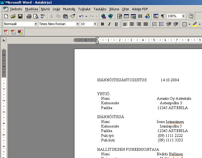 tasalta, koska kirjasinlajina on Times New Roman, jossa kapeat kirjaimet vievät vähemmän tilaa kuin leveät.