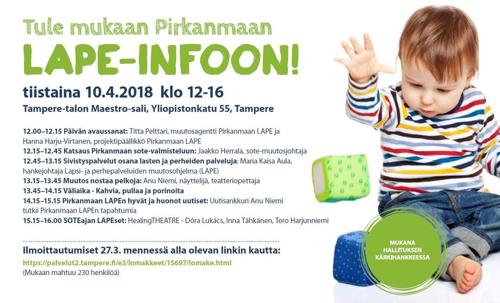 LAPE INFO Ilmoittautuminen: https://palvelut2.tampere.