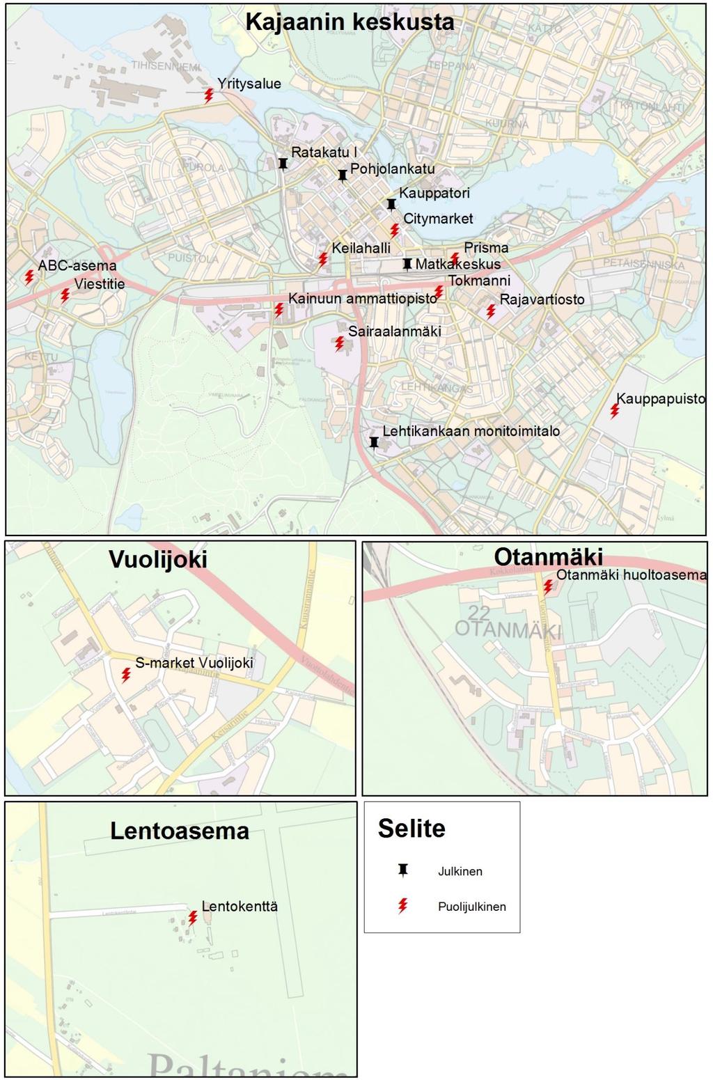 Sähköautojen latauspisteet