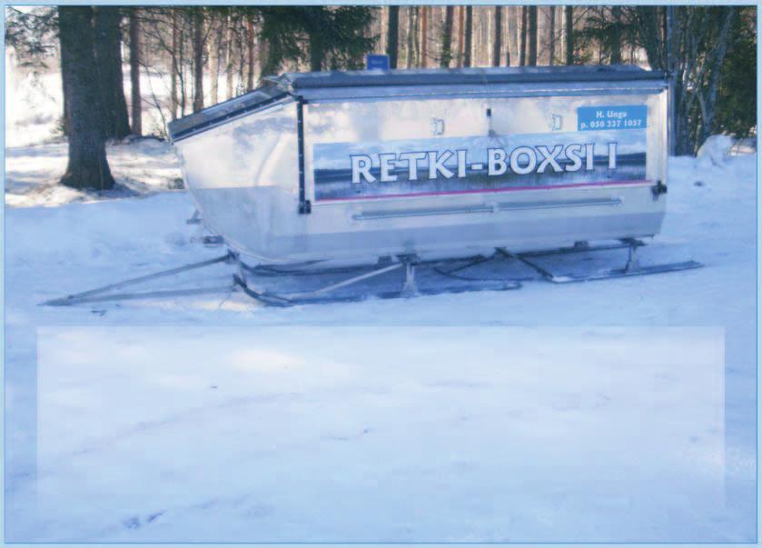 Retkiboxi on uutuus-tuote, joka on liikuteltavissa tiellä, erämaassa, jäällä jne. Laitteen mitat kasattuna L.