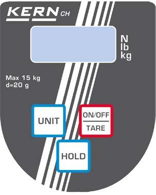 3.2 Näyttömerkit janäppäimistö Näyttömerkit: kg lb N Aktiivinen punnitusyksikkö on kilogramma. Aktiivinen punnitusyksikkö on punta. Aktiivinen punnitusyksikkö on newton.