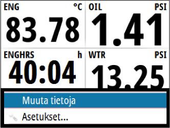 Puuttuvat tai virheelliset tiedot Jos tietotyyppi puuttuu tai tiedot ovat asteikon ulkopuolella, näytössä ei näy lukemaa.