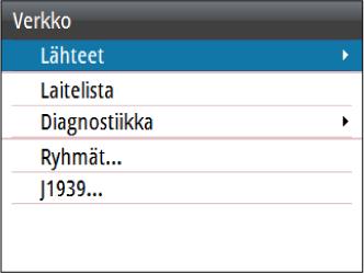 Verkkoasetukset Lähteet Tietolähteet toimittavat järjestelmään reaaliaikaisia tietoja.