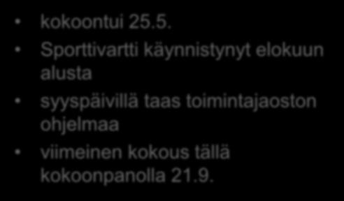 Toimintajaoston terveiset kokoontui 25.