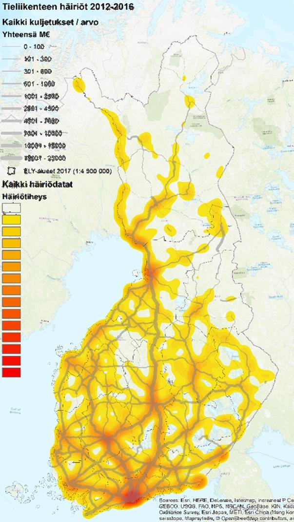 Häiriön tavara-arvo ja tavaralajit Case Vt 4 Jyväskylä - Oulu SKAL talvihoito Lehtonen 2018 Vuonna 2015 tarkastelupisteen kautta kuljetetun tavaran kokonaisarvo 29,3 % Muut 4 595 Milj.